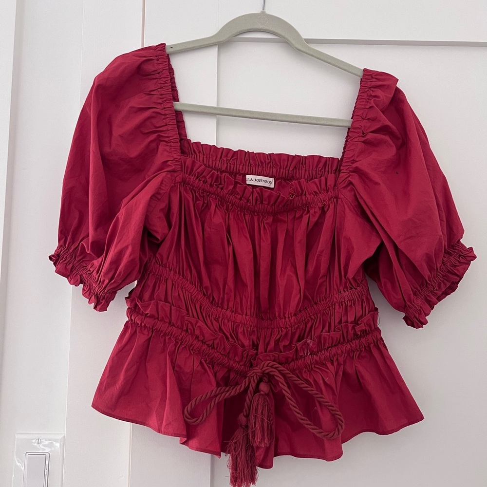 Ulla Johnson Blouse Crimson Or Deep Orange - image 1